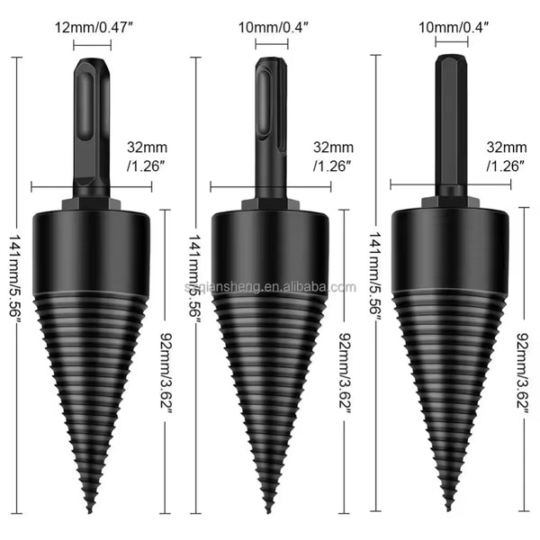 Detachable Firewood Splitter Drill Bits Woodworking Log Splitter Drill Bits